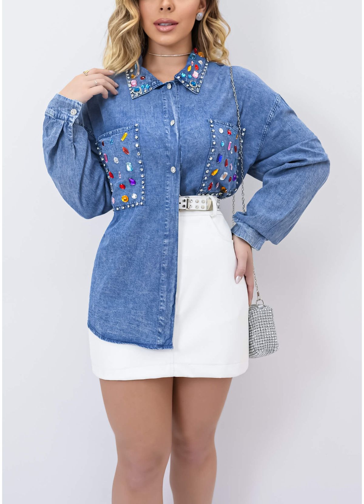 Camisa Jeans Confetti Oversized onlauri
