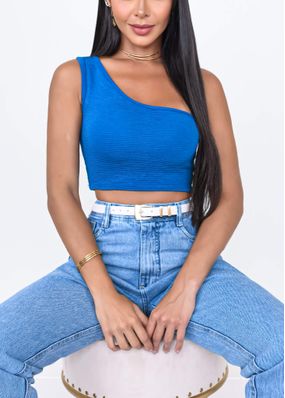 Corset jeans bordado à mão - Comprar em Zoi Blusas