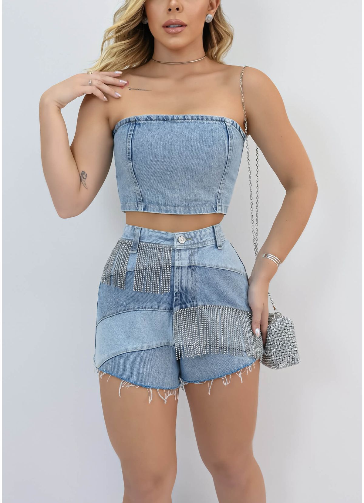 Top Faixa Jeans c/ Lastex - onlauri